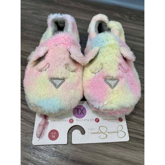 Jessica Simpson Girls Cute and Cozy Tye Dye Memory Foam Slippers XL 4-5 NEW - Picture 1 of 4